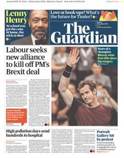 The Guardian () Newspaper Front Page for 21 October 2019