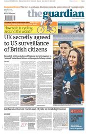 The Guardian () Newspaper Front Page for 21 November 2013