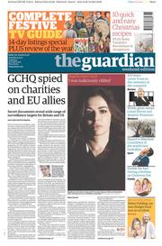 The Guardian () Newspaper Front Page for 21 December 2013
