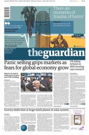 The Guardian () Newspaper Front Page for 21 January 2016