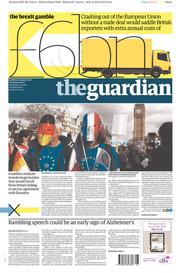 The Guardian () Newspaper Front Page for 21 February 2017