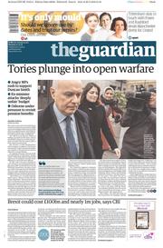 The Guardian () Newspaper Front Page for 21 March 2016