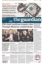 The Guardian () Newspaper Front Page for 21 March 2017