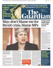 The Guardian () Newspaper Front Page for 21 March 2019