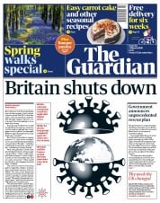 The Guardian () Newspaper Front Page for 21 March 2020