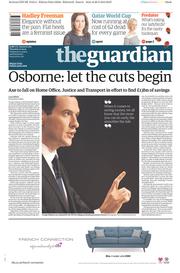 The Guardian () Newspaper Front Page for 21 May 2015