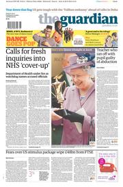 The Guardian () Newspaper Front Page for 21 June 2013