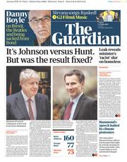 The Guardian () Newspaper Front Page for 21 June 2019