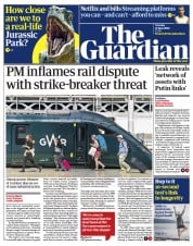 The Guardian () Newspaper Front Page for 21 June 2022