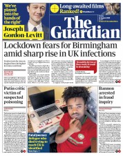 The Guardian () Newspaper Front Page for 21 August 2020