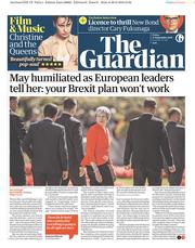The Guardian () Newspaper Front Page for 21 September 2018