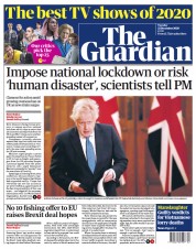 The Guardian () Newspaper Front Page for 22 December 2020