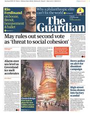 The Guardian () Newspaper Front Page for 22 January 2019