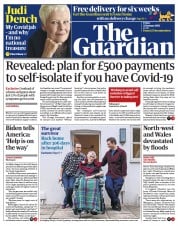 The Guardian () Newspaper Front Page for 22 January 2021