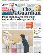 The Guardian () Newspaper Front Page for 22 March 2018