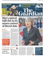 The Guardian () Newspaper Front Page for 22 March 2019