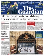 The Guardian () Newspaper Front Page for 22 March 2021