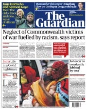 The Guardian () Newspaper Front Page for 22 April 2021