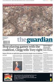 The Guardian () Newspaper Front Page for 22 May 2013