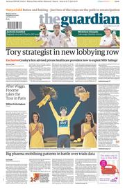 The Guardian () Newspaper Front Page for 22 July 2013