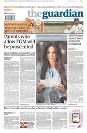 The Guardian () Newspaper Front Page for 22 July 2014