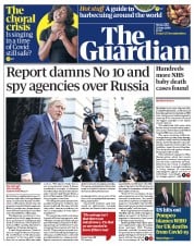 The Guardian () Newspaper Front Page for 22 July 2020