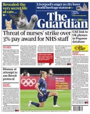 The Guardian () Newspaper Front Page for 22 July 2021
