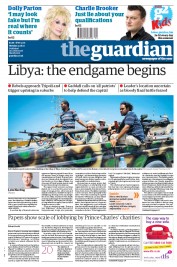 The Guardian () Newspaper Front Page for 22 August 2011