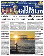 The Guardian () Newspaper Front Page for 22 August 2022