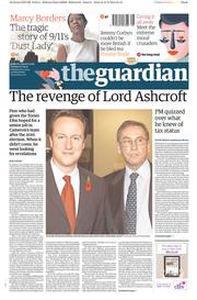 The Guardian () Newspaper Front Page for 22 September 2015