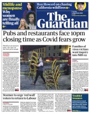 The Guardian () Newspaper Front Page for 22 September 2020