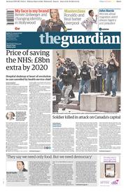 The Guardian () Newspaper Front Page for 23 October 2014