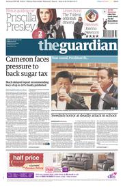 The Guardian () Newspaper Front Page for 23 October 2015