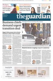 The Guardian () Newspaper Front Page for 23 October 2017