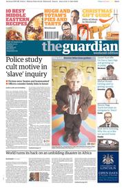 The Guardian () Newspaper Front Page for 23 November 2013