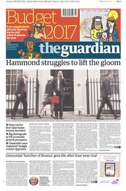 The Guardian () Newspaper Front Page for 23 November 2017
