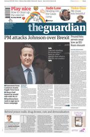 The Guardian () Newspaper Front Page for 23 February 2016