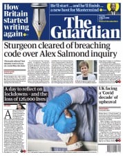 The Guardian () Newspaper Front Page for 23 March 2021