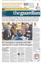 The Guardian () Newspaper Front Page for 23 April 2015
