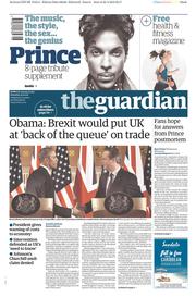 The Guardian () Newspaper Front Page for 23 April 2016