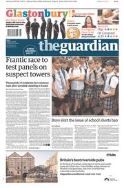 The Guardian () Newspaper Front Page for 23 June 2017