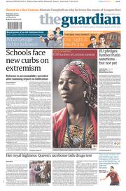 The Guardian () Newspaper Front Page for 23 July 2014
