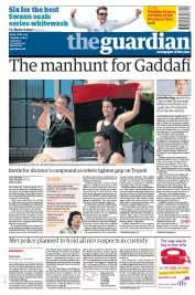 The Guardian () Newspaper Front Page for 23 August 2011