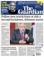 The Guardian () Newspaper Front Page for 23 September 2020