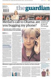 The Guardian () Newspaper Front Page for 24 October 2013