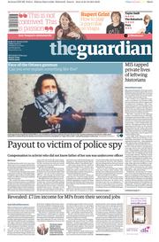 The Guardian () Newspaper Front Page for 24 October 2014