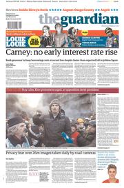 The Guardian () Newspaper Front Page for 24 January 2014
