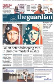 The Guardian () Newspaper Front Page for 24 January 2017