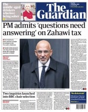 The Guardian () Newspaper Front Page for 24 January 2023
