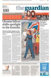 The Guardian () Newspaper Front Page for 24 February 2014